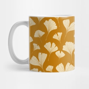 Ginkgo biloba leaves botanical pattern in mustard yellow Mug